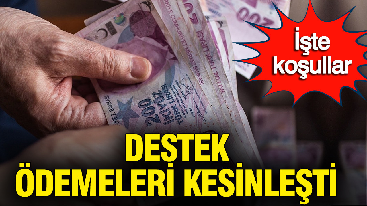 Destek ödemeleri kesinleşti: İşte koşullar