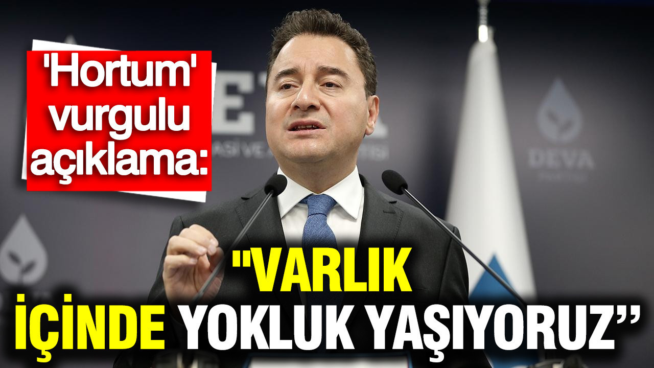 Babacan'dan 'hortum' vurgulu açıklama: "Varlık içinde yokluk yaşıyoruz”