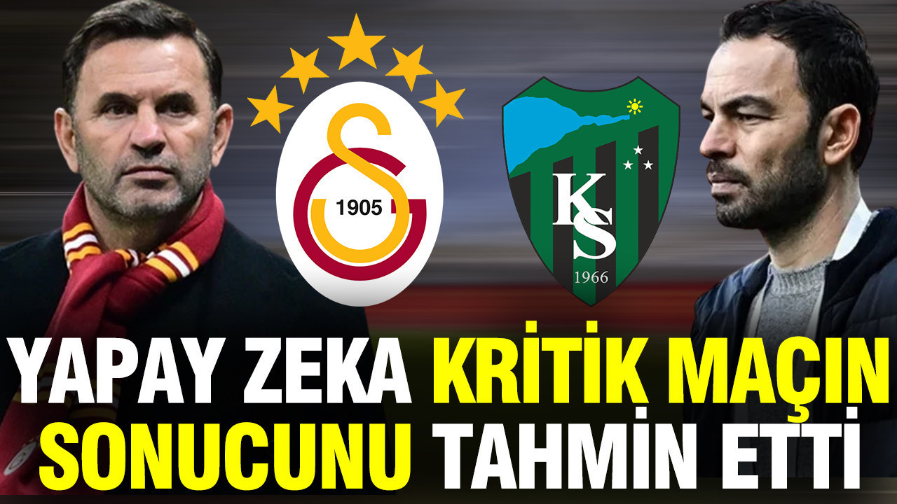 Yapay zeka Galatasaray-Kocaelispor maçının sonucunu tahmin etti