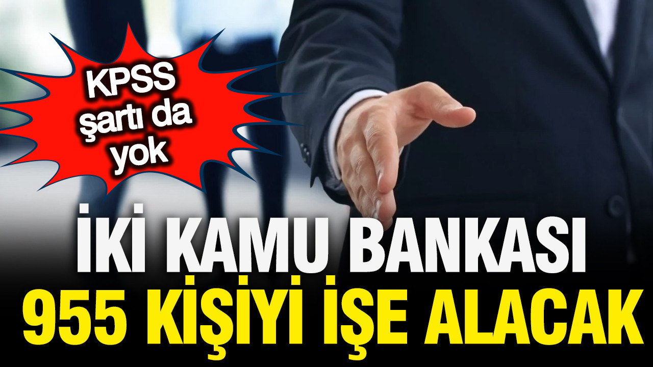 İki kamu bankası 955 kişiyi işe alacak: KPSS yok işte kriterler