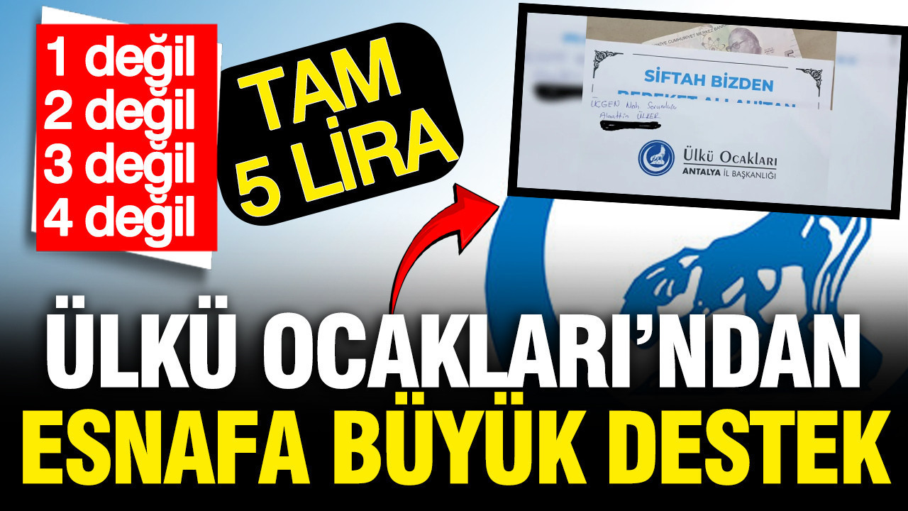 Ülkü Ocakları esnafa 5 lira dağıttı