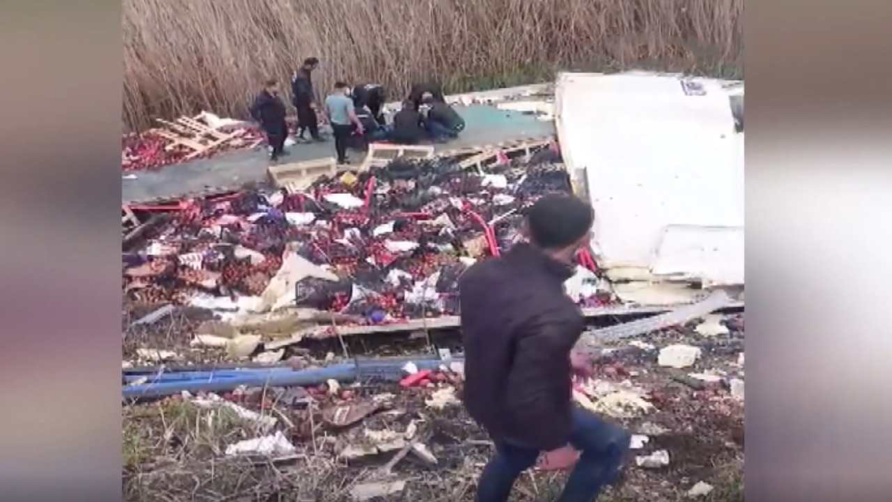 Elma yüklü çekici kanala uçtu: Eğridir’de korkunç kaza