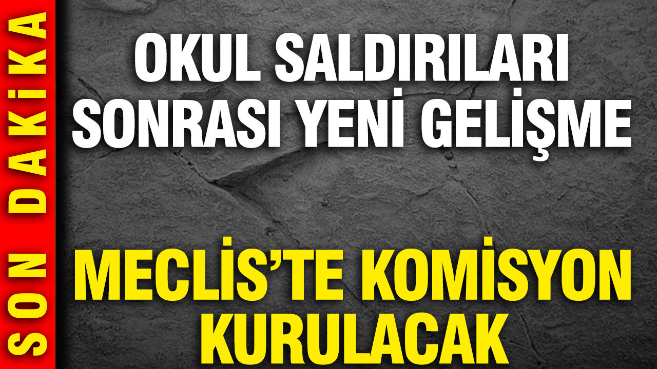 Okul saldırıları sonrası yeni gelişme: Meclis’te komisyon kurulacak
