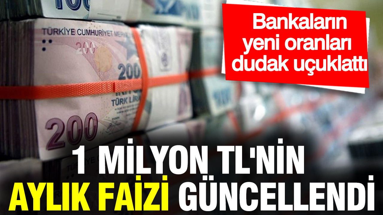 1 milyon TL'nin aylık faizi güncellendi: Bankaların yeni oranları dudak uçuklattı