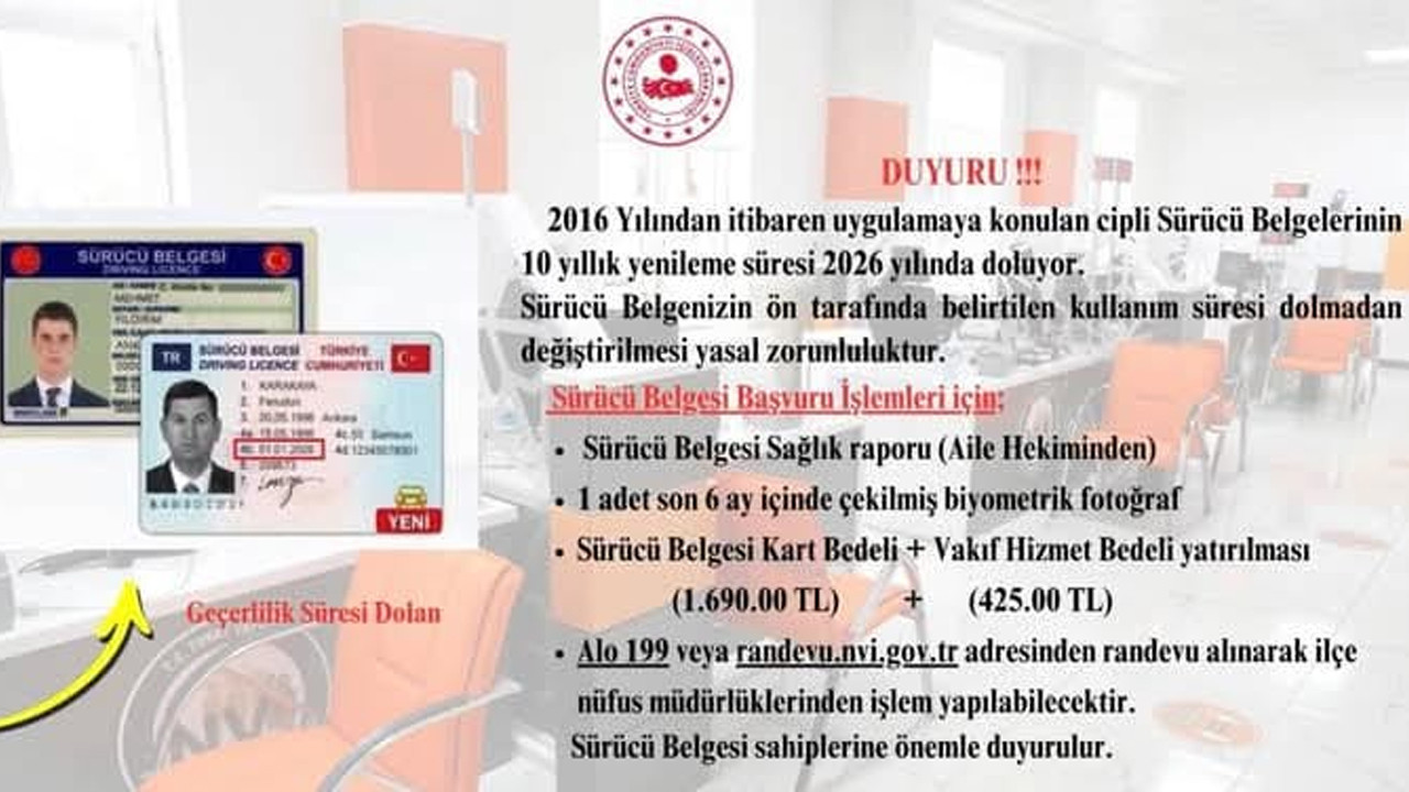 Nüfus ve Vatandaşlık İşleri Müdürlüğünden önemli uyarı