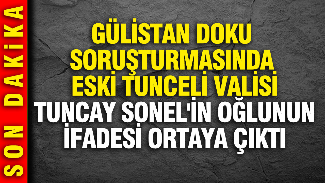 Gülistan Doku soruşturmasında eski Tunceli Valisi Tuncay Sonel'in oğlunun ifadesi ortaya çıktı