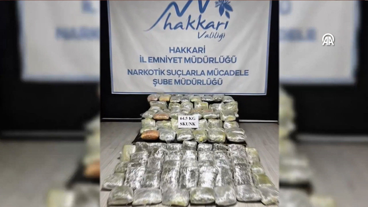 Hakkari’de operasyon: 64,5 kilogram uyuşturucu ele geçirildi