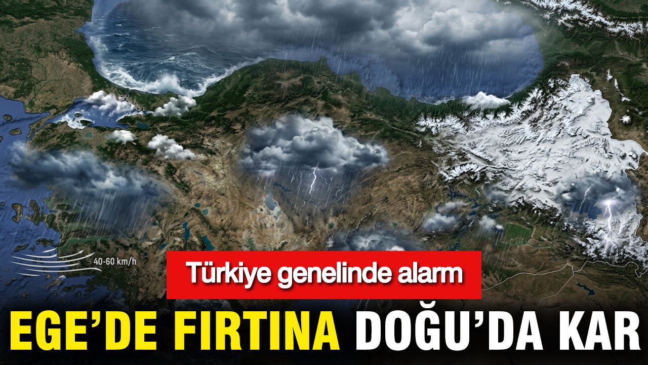 Meteoroloji uyardı: Ege’de fırtına, Doğu’da kar