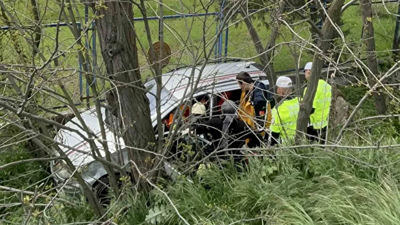 Tekirdağ'da kahreden olay: Kontrolden çıkan otomobil şarampole uçtu
