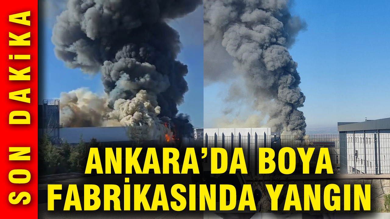 Ankara'da boya fabrikasında yangın