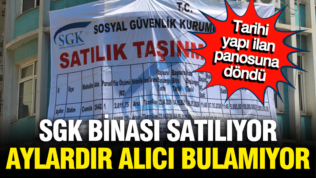Aydın’da tarihi SGK binası kaderine terk edildi: Koca bina ilan panosuna döndü