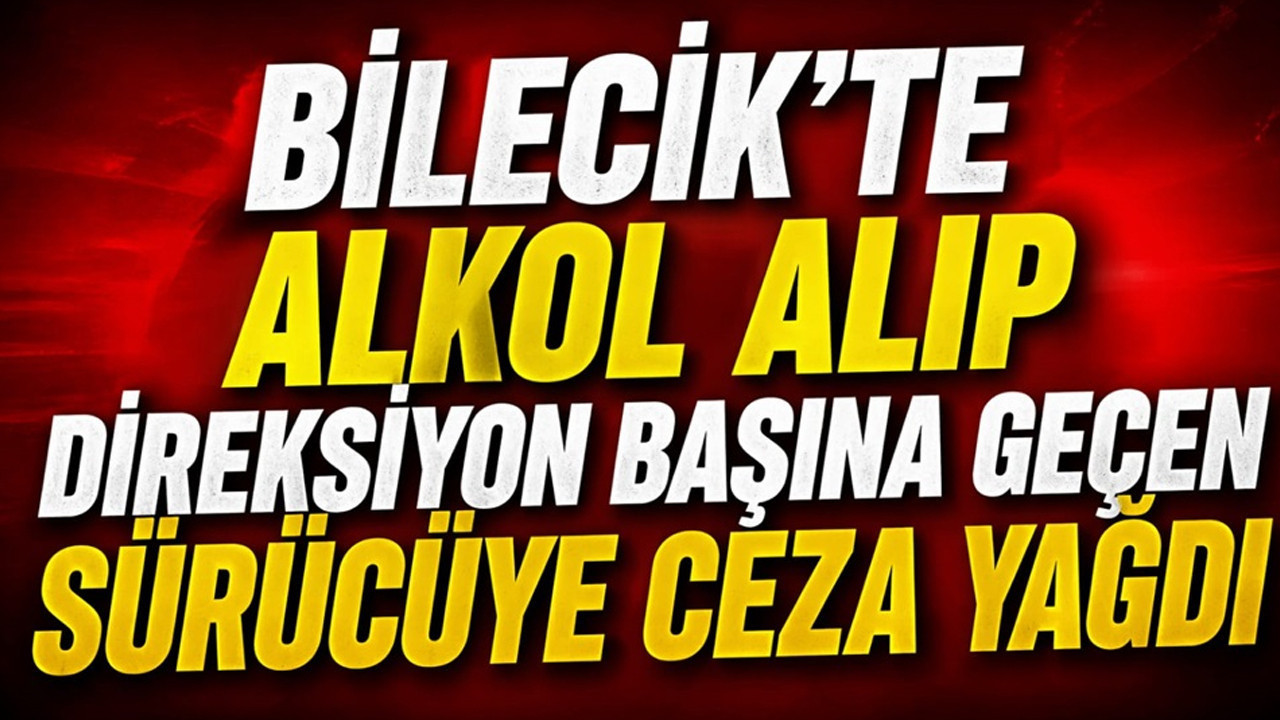 Bilecik’te alkol alıp direksiyon başına geçen sürücüye ceza yağdı