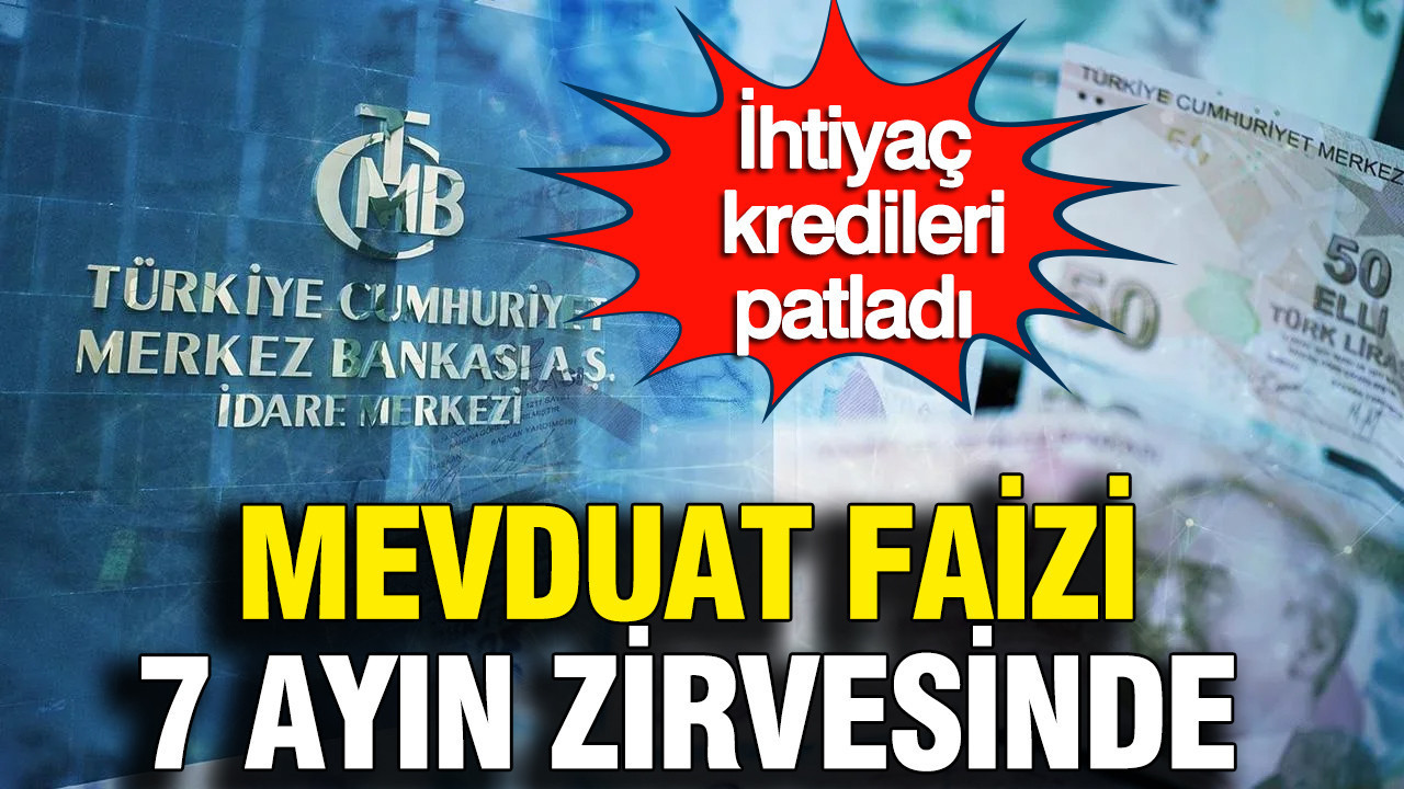 Mevduat faizleri 7 ayın zirvesinde: İhtiyaç kredileri patladı