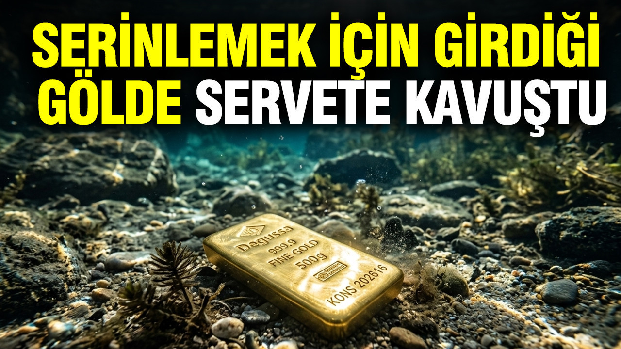 Serinlemek için girdiği gölde servete kavuştu