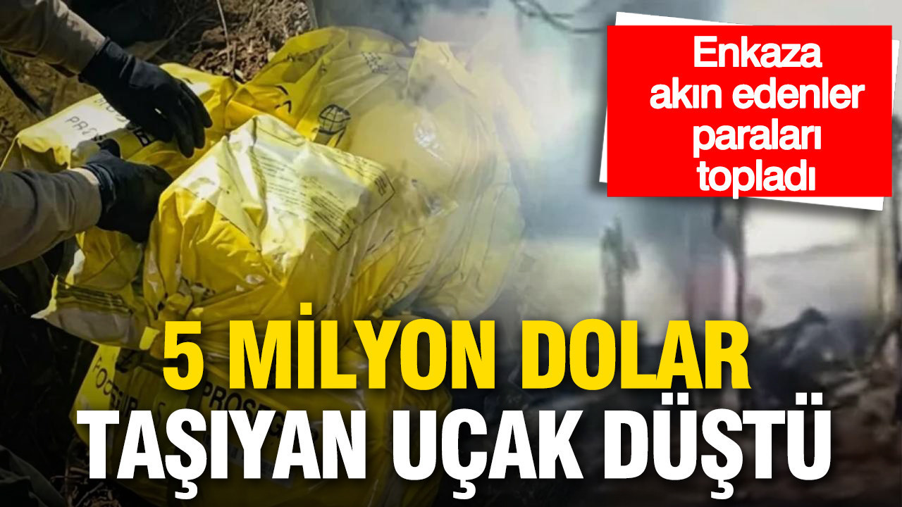 5 milyon dolar taşıyan uçak düştü, enkaza akın edenler paraları topladı