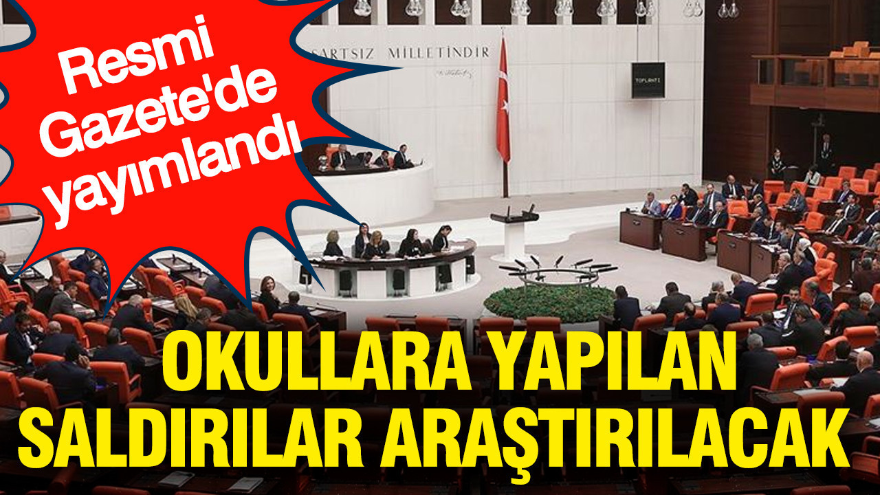 Resmi Gazete'de yayımlandı: Okullara yapılan saldırılar araştırılacak