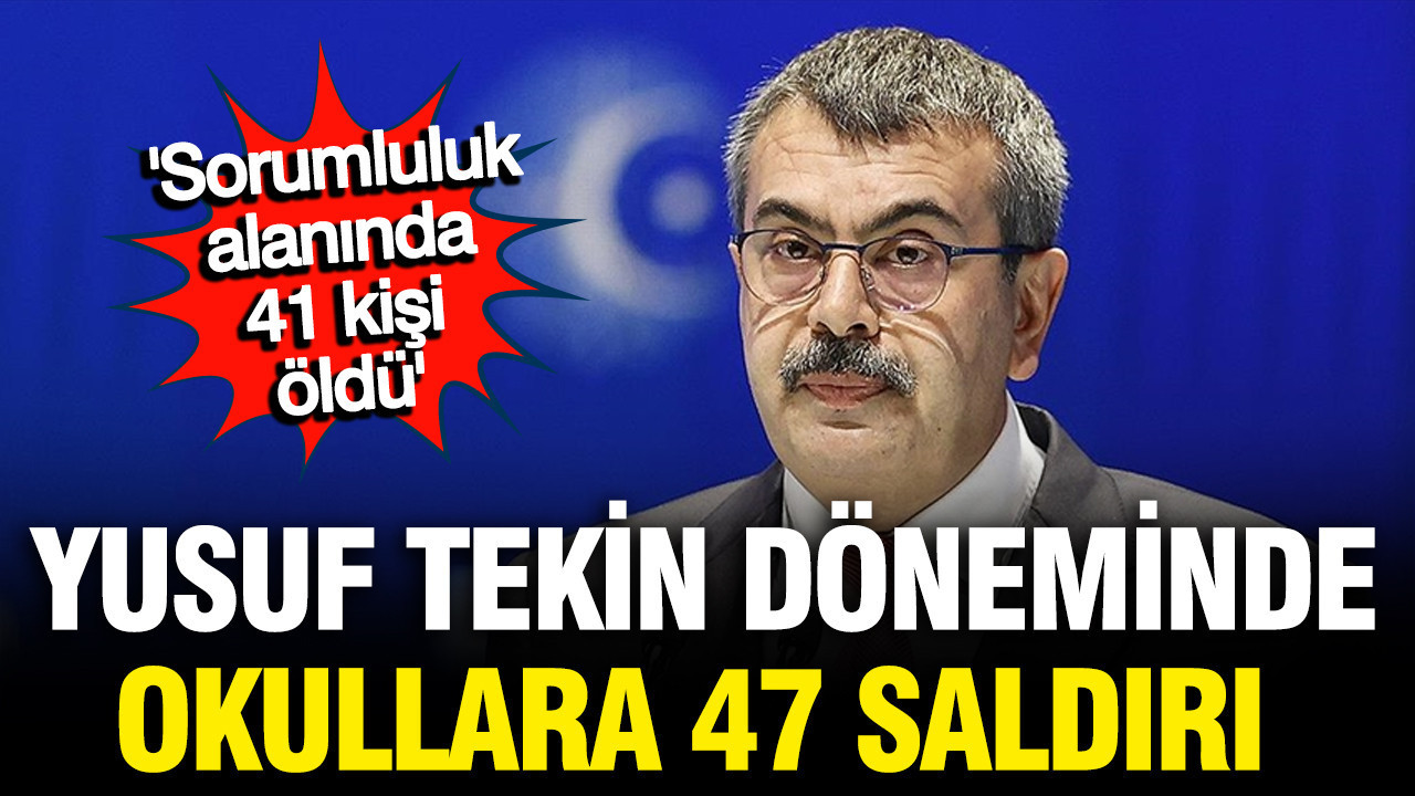 Yusuf Tekin'in sorumluluk alanında 41 kişi öldü, okullara 47 saldırı düzenlendi