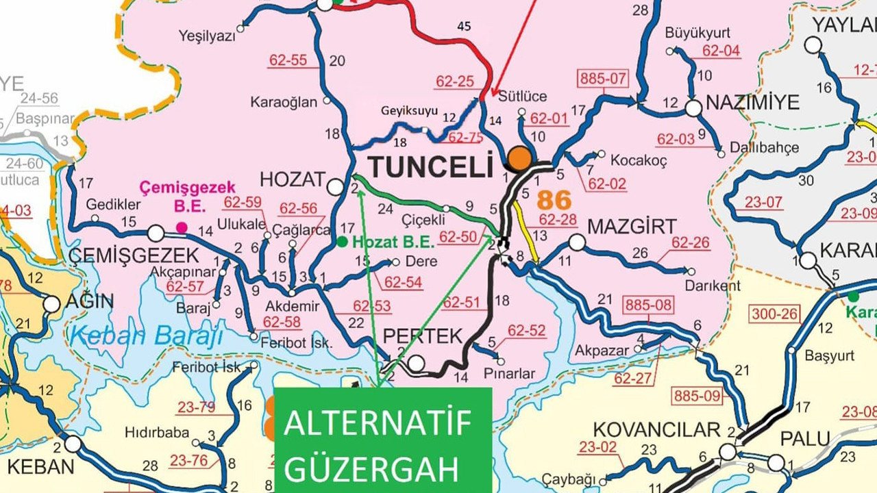 Tunceli-Ovacık yolu ulaşıma kapanacak