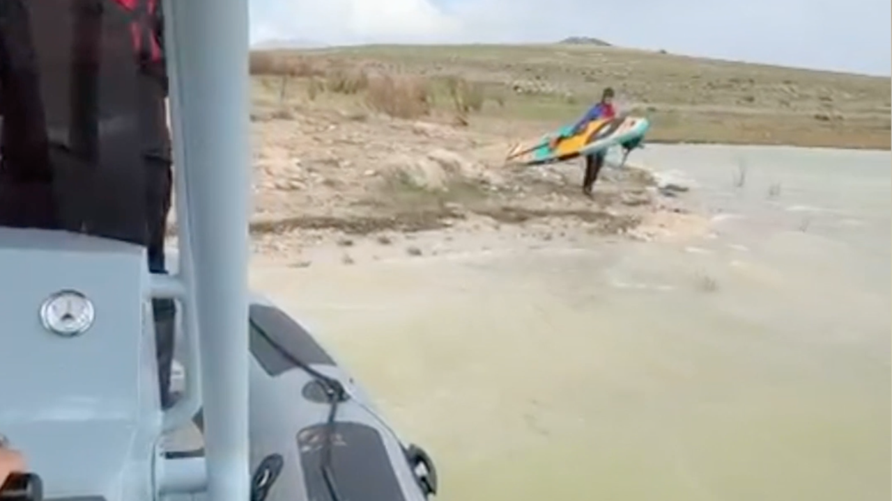 Kayseri’de barajda korku dolu anlar: 2 kişi mahsur kaldı