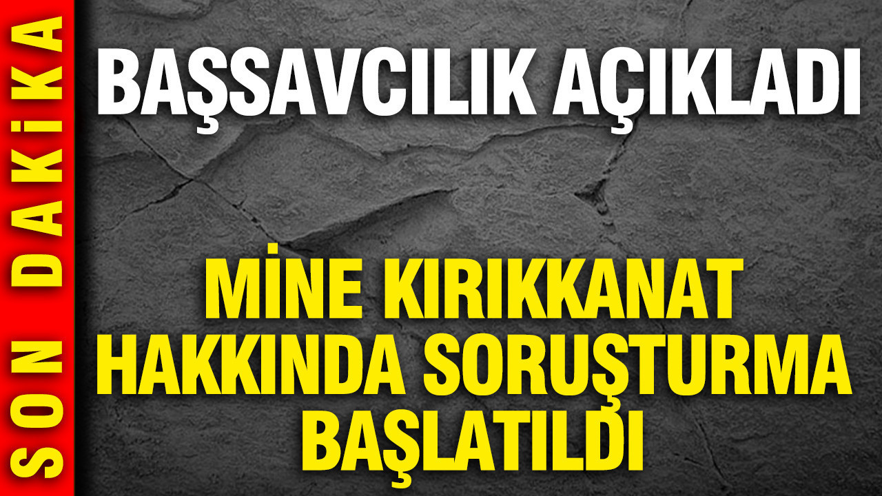 Mine Kırıkkanat hakkında soruşturma başlatıldı: Başsavcılık açıkladı