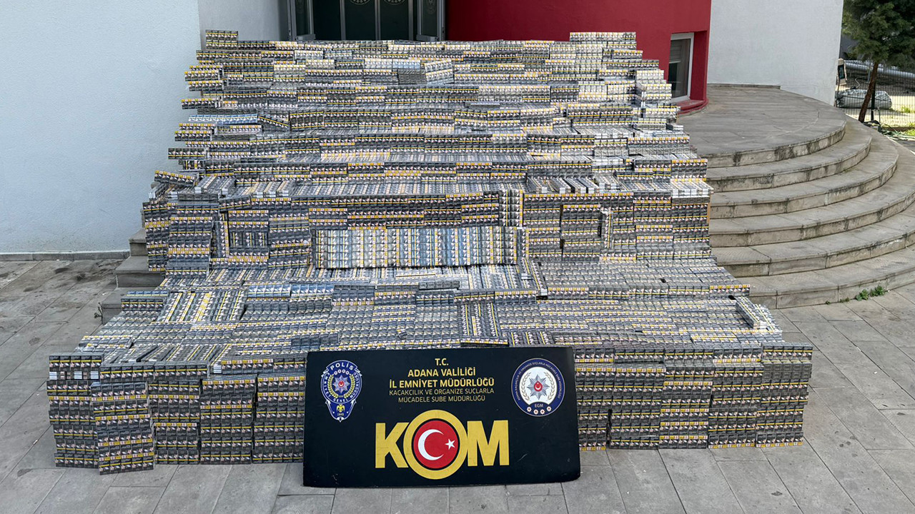 Adana'da yüzbinlerce paket kaçak sigara yakalandı