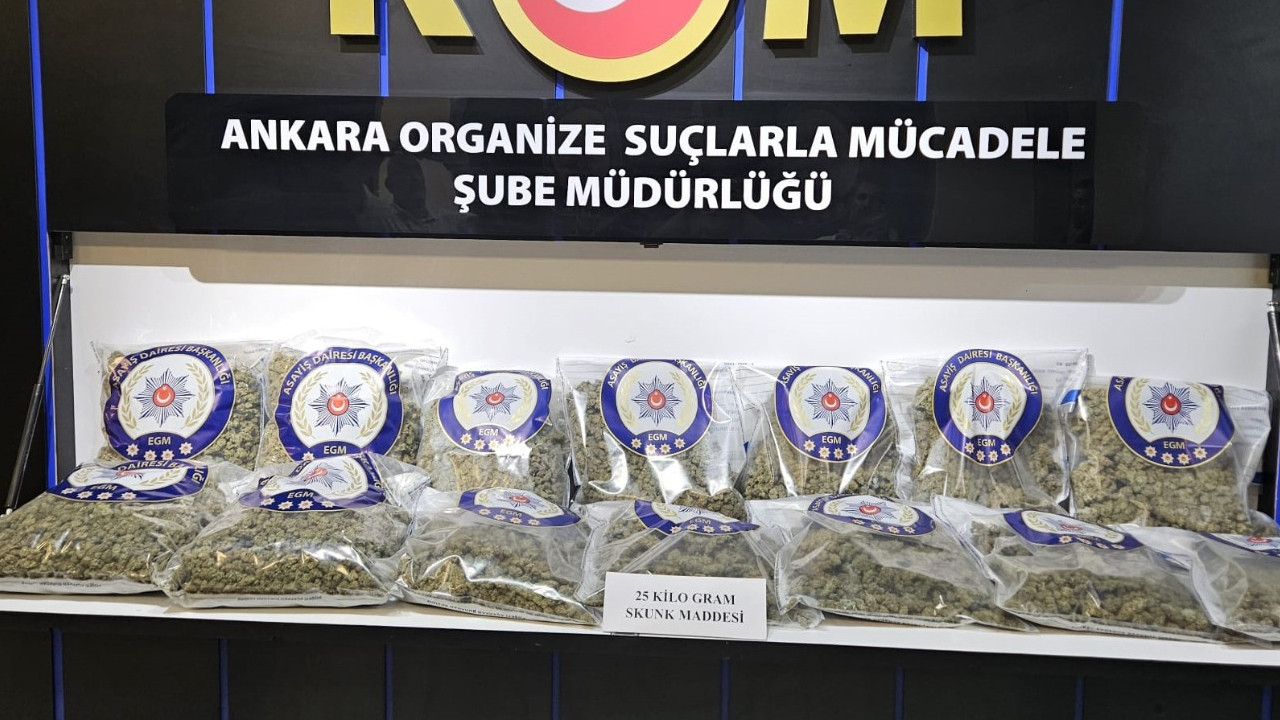Başkentte uyuşturucu operasyonu: Tam 25 kilogram
