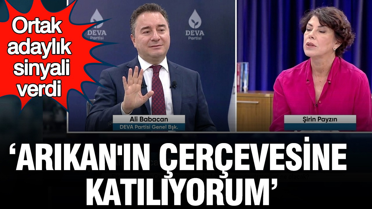 Ali Babacan'dan ortak adaylık sinyali: Arıkan'ın çerçevesine katılıyorum