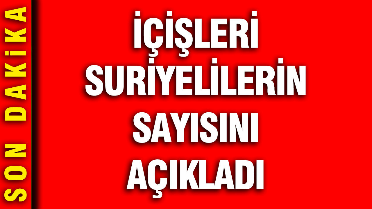 İçişleri Bakanlığı Suriyelilerin sayısını açıkladı