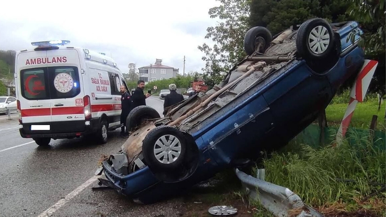 Ordu Ulubey yolunda kaza: Araç takla attı