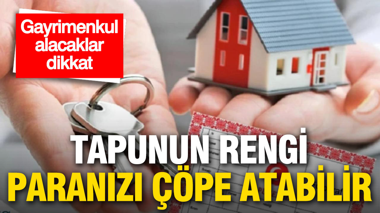 Gayrimenkul alacaklar dikkat: Tapunun rengi paranızı çöpe atabilir