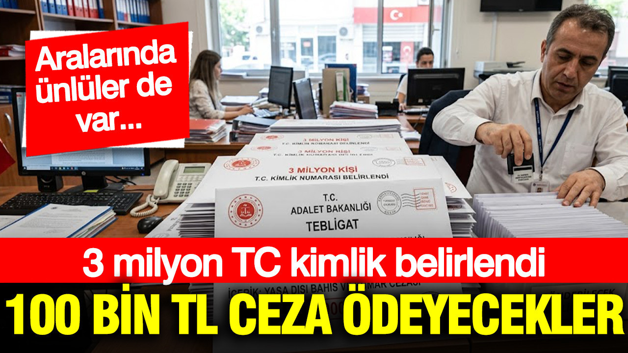 3 milyon TC kimlik belirlendi: 100 bin TL ceza ödeyecekler