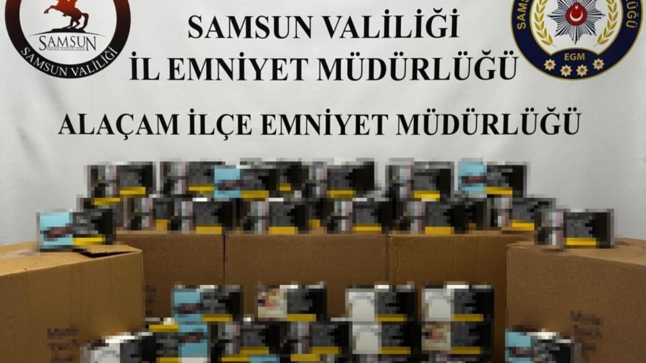Samsun’da 50 bin adet dolu makaron ele geçirildi