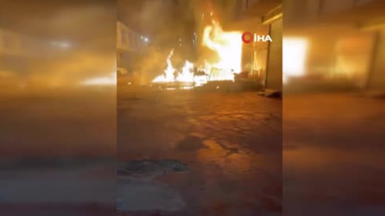 Başakşehir’de iş yeri alevlere teslim oldu
