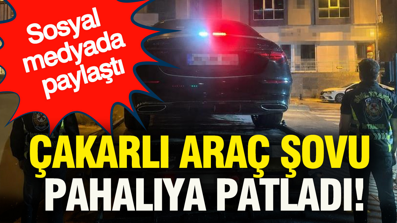 Sosyal medyada paylaştı: Çakarlı araç şovu pahalıya patladı