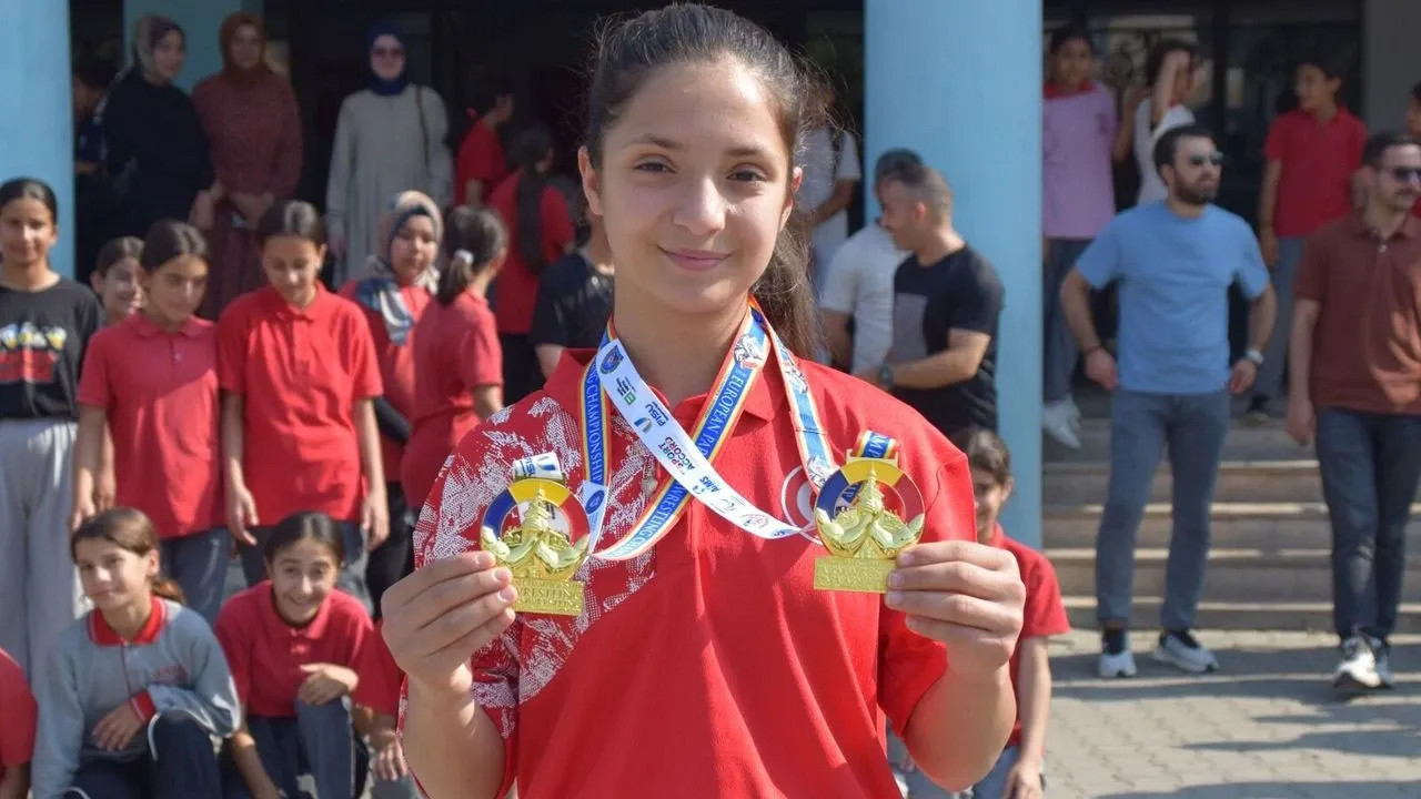 Avrupa şampiyonu Nehir, coşkuyla karşılandı