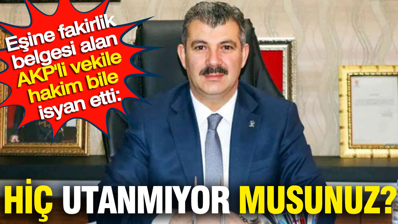 Eşine fakirlik belgesi alan AKP'li vekile hakim bile isyan etti: Hiç utanmıyor musunuz?