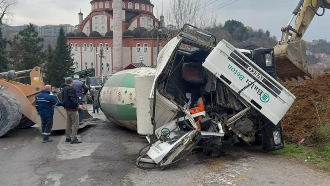 Diyarbakır'da beton mikseri devrildi: 1 kişi yaralandı