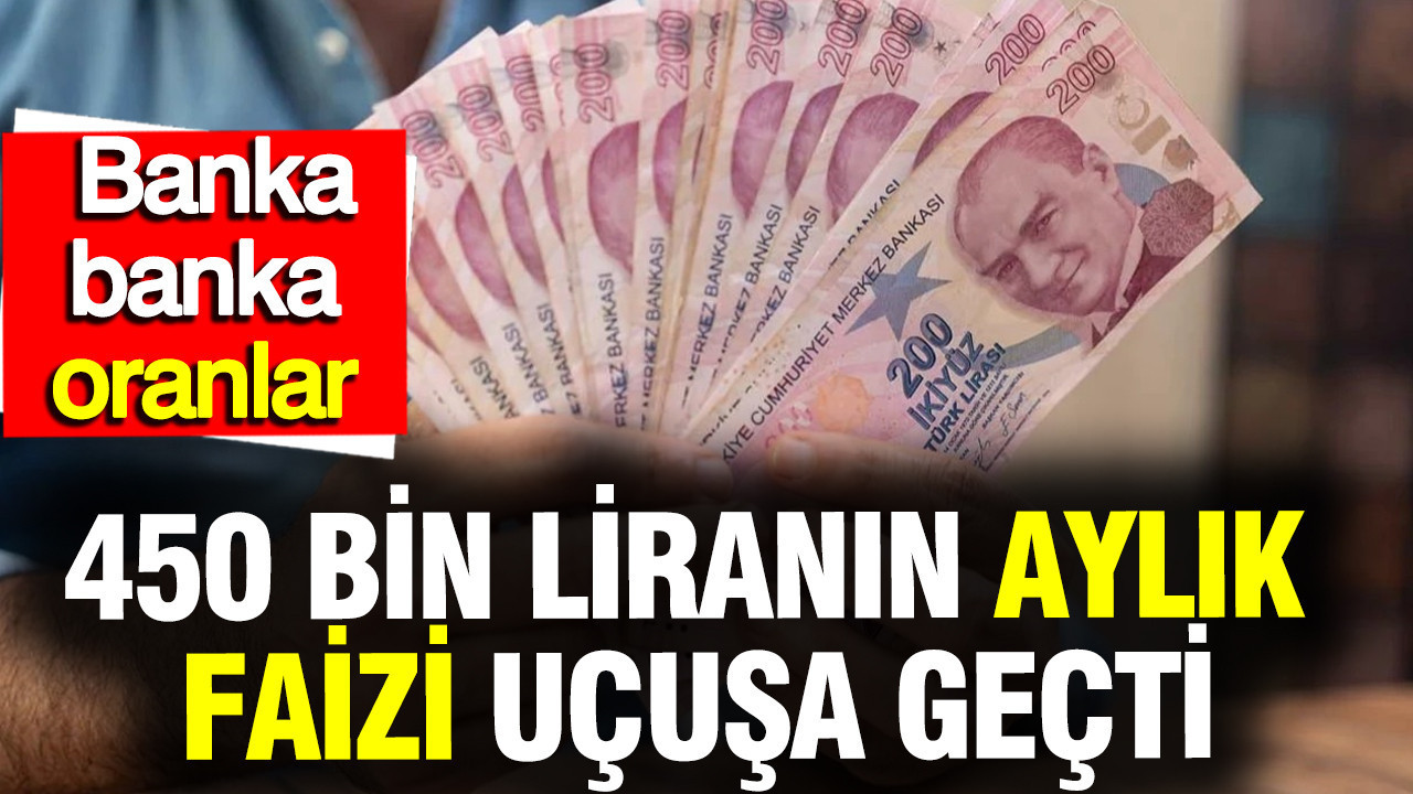 450 bin liranın aylık faizi uçuşa geçti: İşte banka banka oranlar