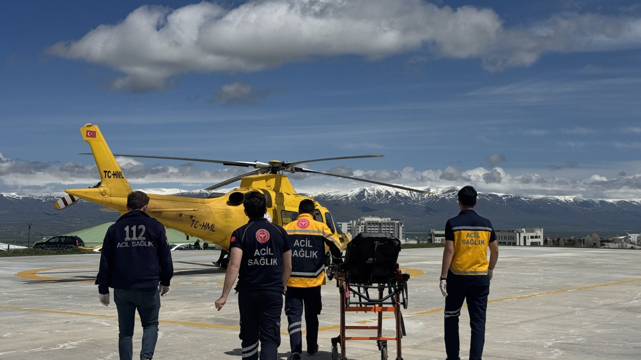 Hasta için zamanla yarış: Ambulans helikopter havalandı