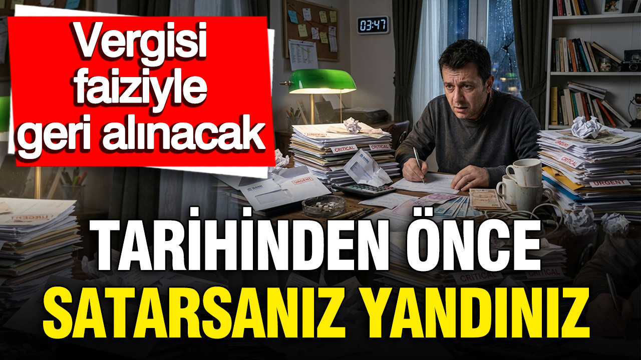 Tarihinden önce satarsanız yandınız, vergisi faiziyle geri alınacak