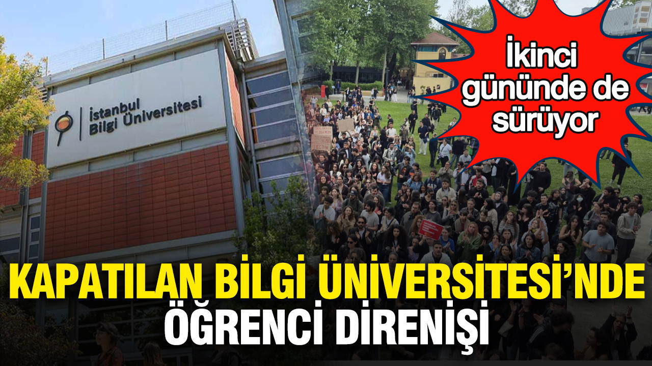 Kapatılan Bilgi Üniversitesi’nde öğrenci direnişi: İkinci gününde de sürüyor