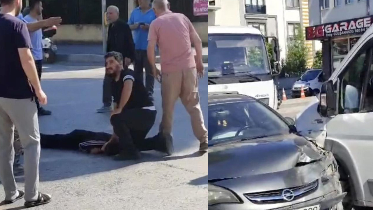 Adapazarı'nda servis minibüsü önce scooterlı çocuğa ardından otomobile çarptı: 2 yaralı