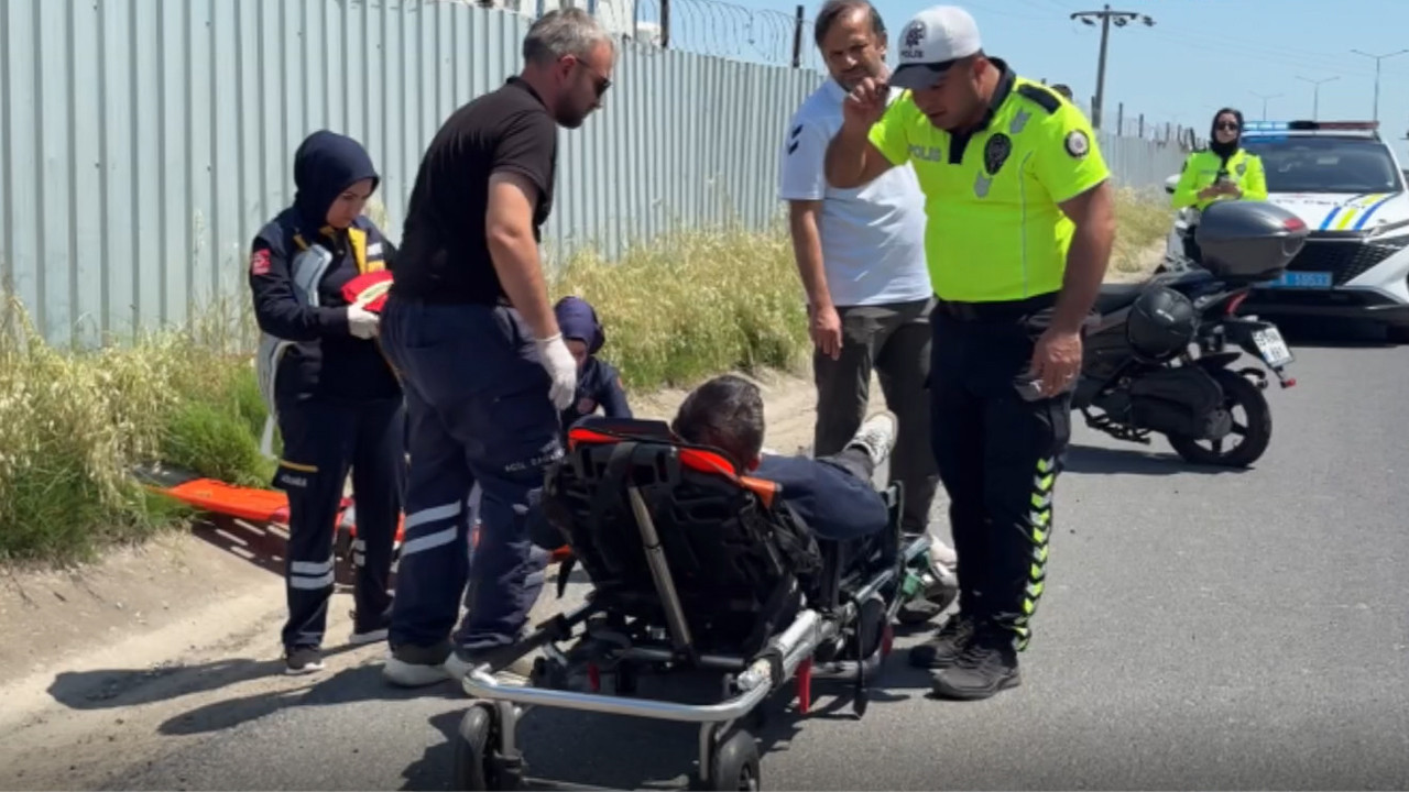 Seyir halindeyken motosikletin lastiği patladı: Sürücü facianın eşiğinden döndü