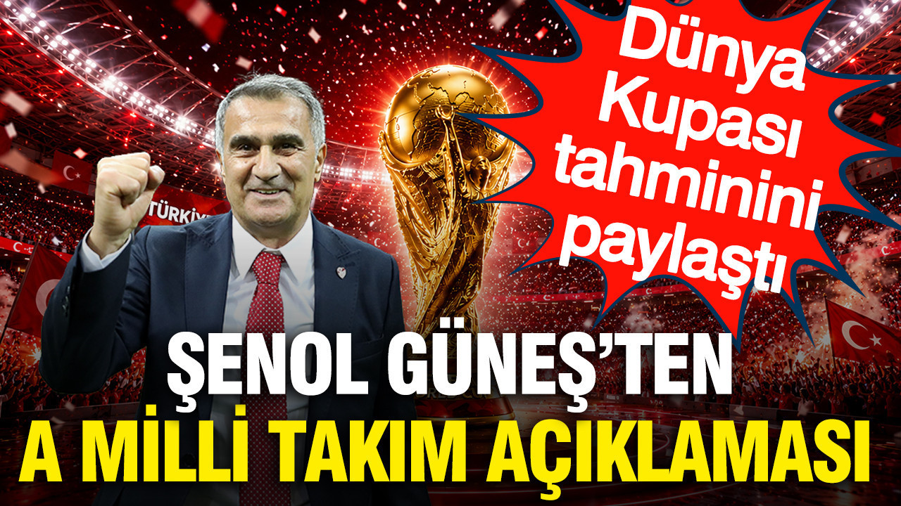 Şenol Güneş'ten A Milli Takım açıklaması: Dünya Kupası tahmi
