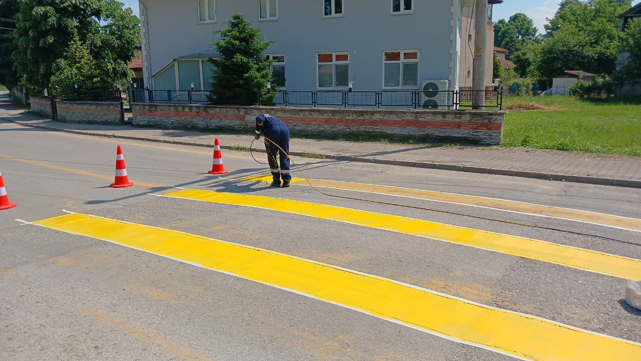 Trafik güvenliği için kasisler boyandı