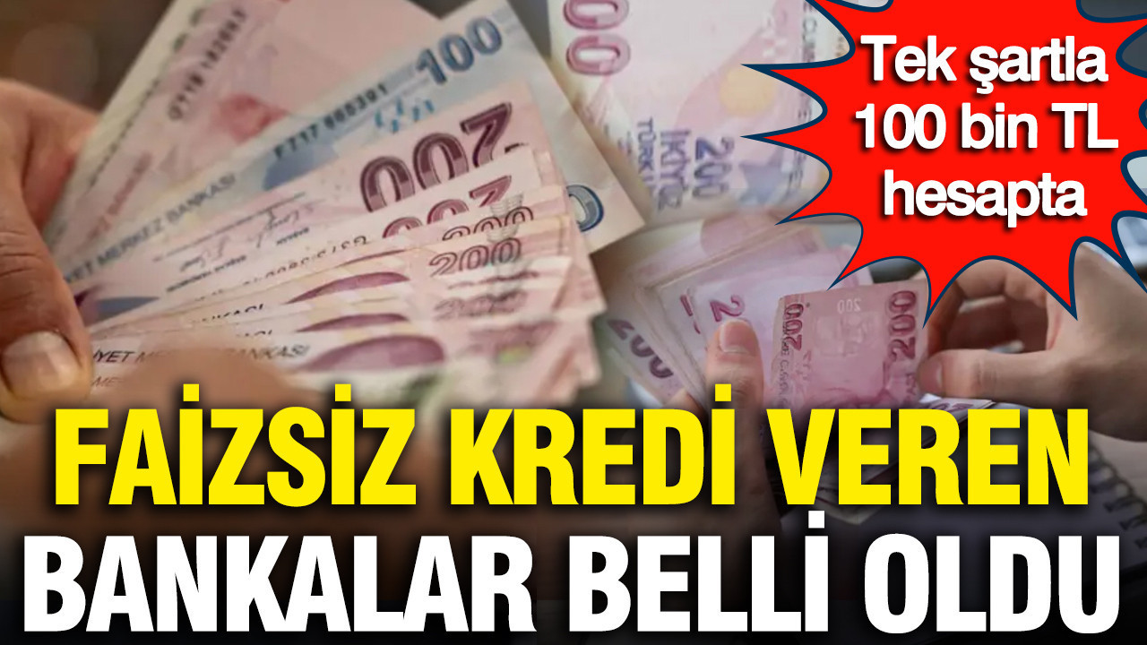 Faizsiz kredi veren bankalar belli oldu: Tek şartla 100 bin 