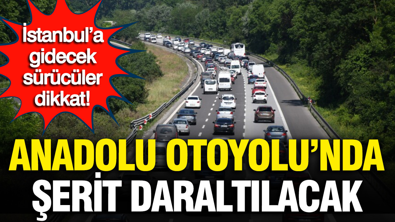 İstanbul’a gidecek sürücüler dikkat: Anadolu Otoyo
