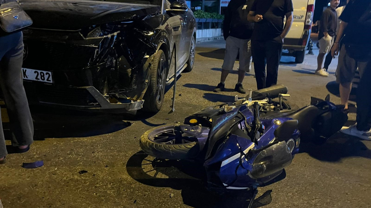 Ters yön iddiası kazayla bitti: Motosiklet sürücüsü yaraland