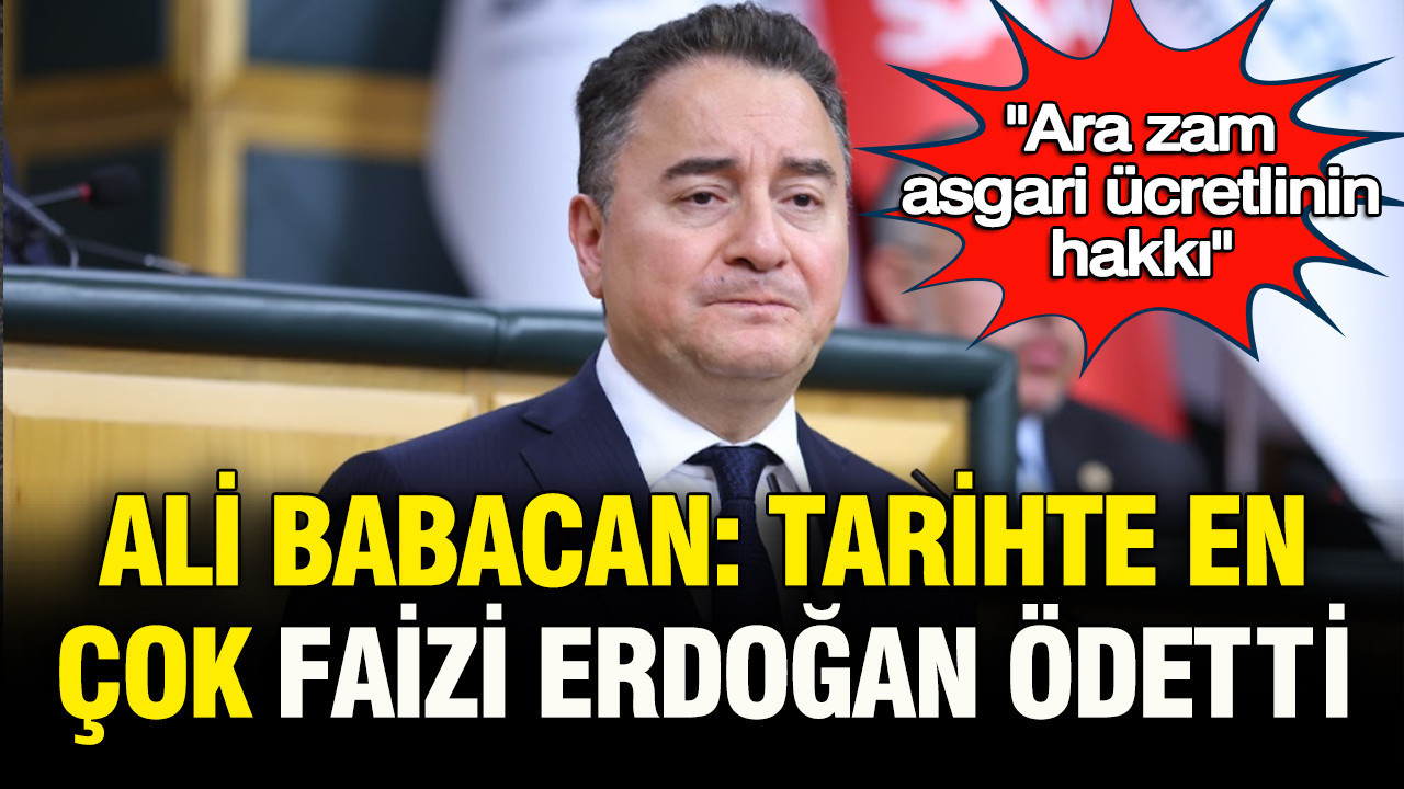 Ali Babacan: Tarihte en çok faizi Erdoğan ödetti, ara zam as