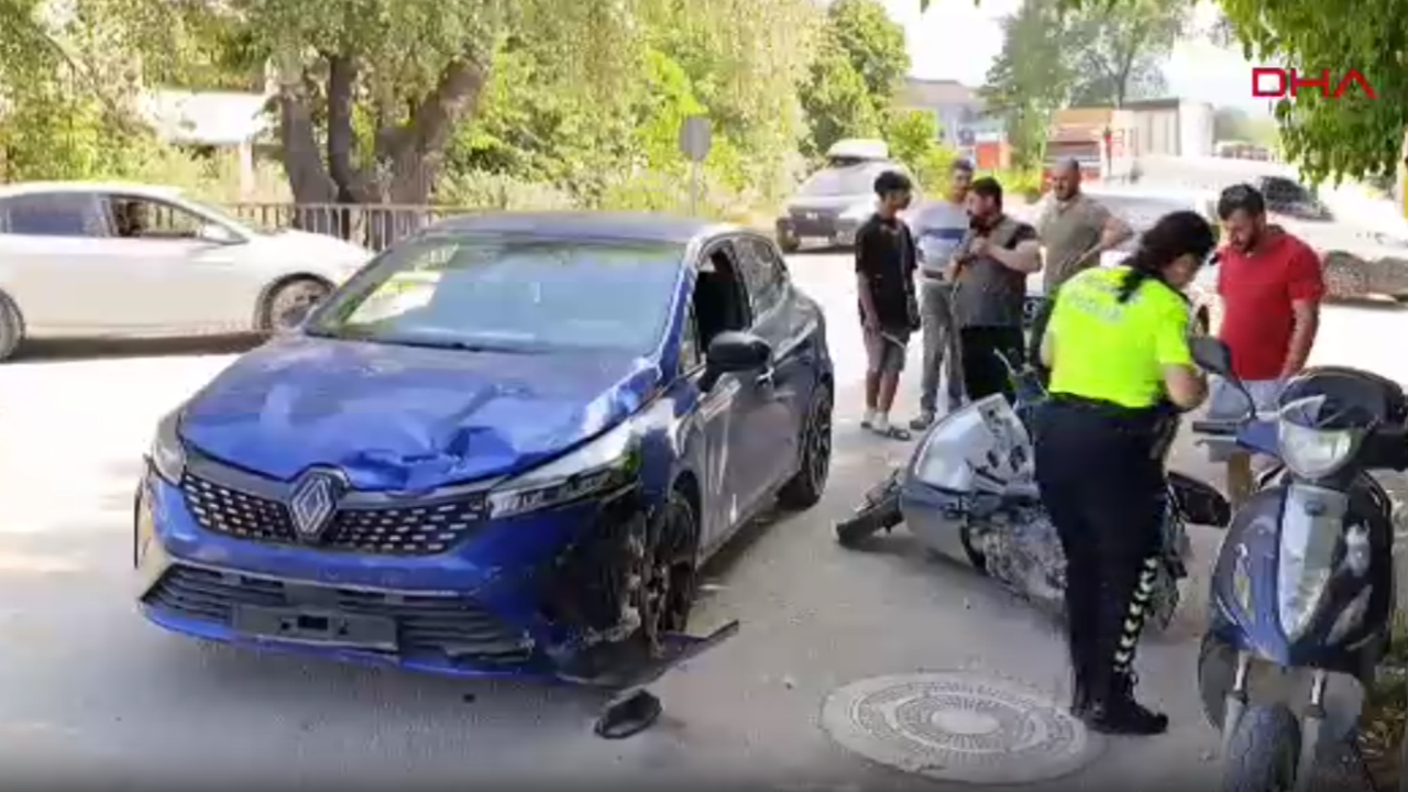 Bursa'da otomobille çarpışan motosikletin sürücüsü